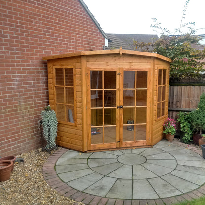 Shire Hampton 7' 4" x 7' 4" Flat Summerhouse - Premium Dip Treated Shiplap