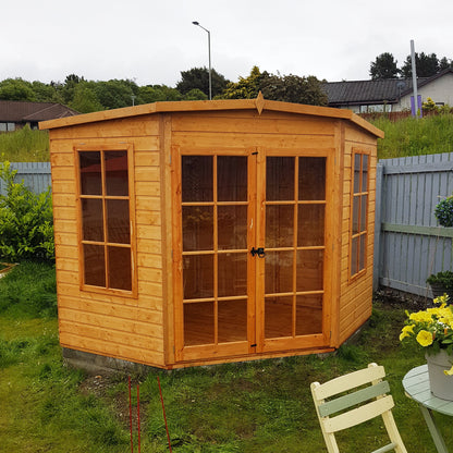 Shire Hampton 7' 4" x 7' 4" Flat Summerhouse - Premium Dip Treated Shiplap