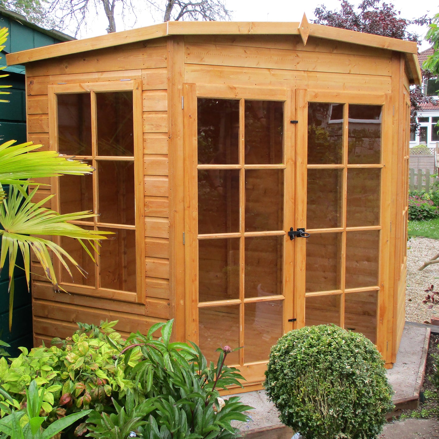 Shire Hampton 7' 4" x 7' 4" Flat Summerhouse - Premium Dip Treated Shiplap