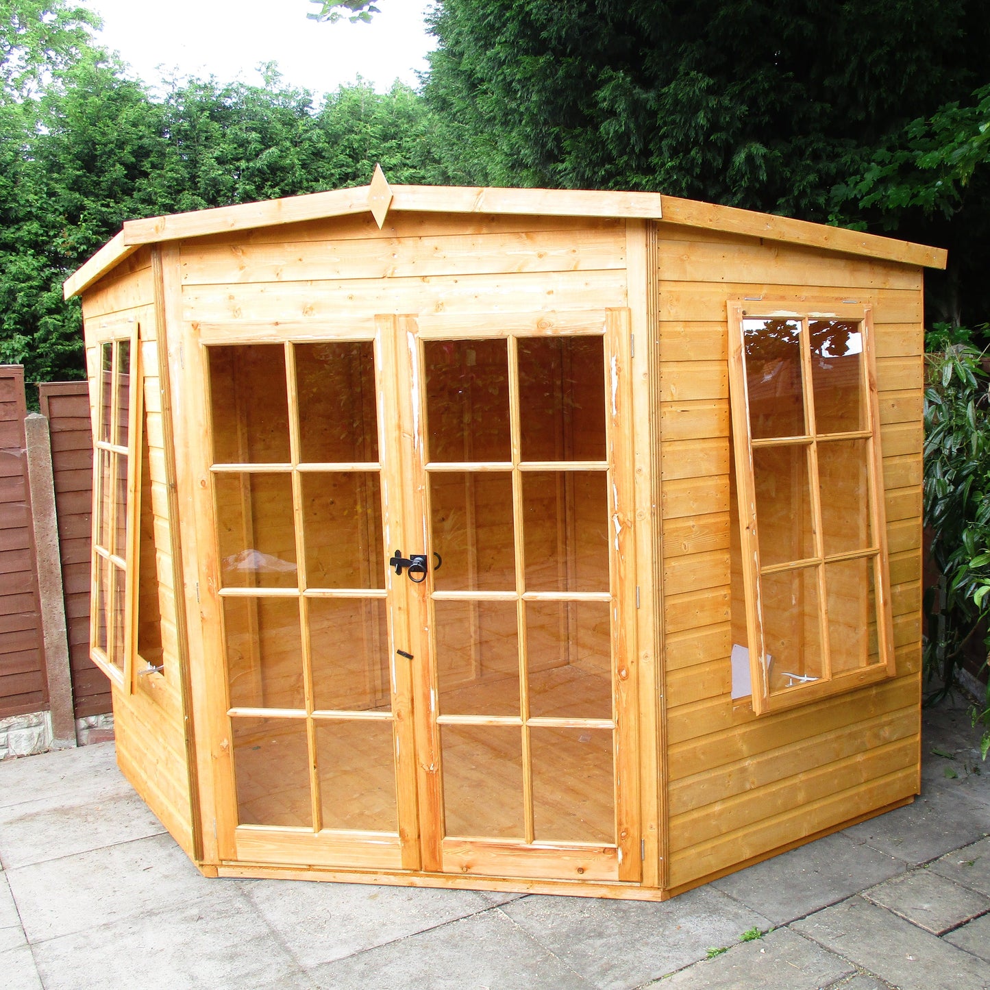 Shire Hampton 7' 4" x 7' 4" Flat Summerhouse - Premium Dip Treated Shiplap