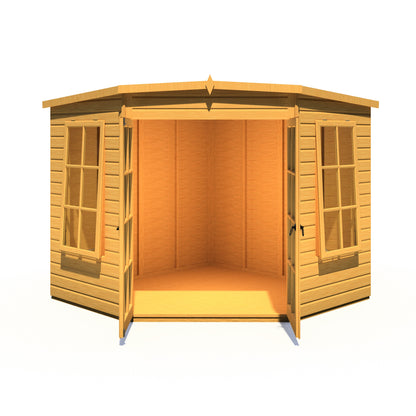 Shire Hampton 7' 4" x 7' 4" Flat Summerhouse - Premium Dip Treated Shiplap