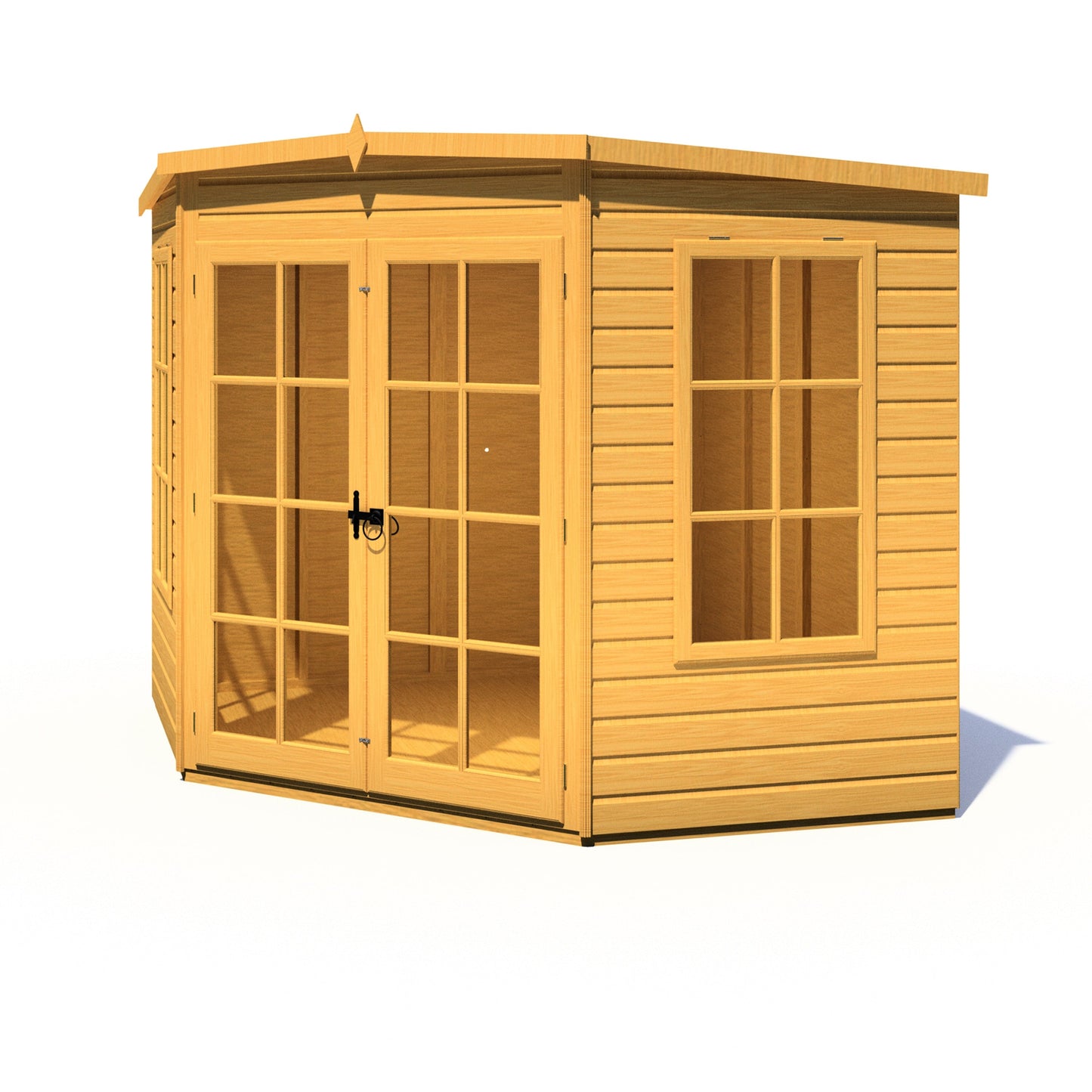 Shire Hampton 7' 4" x 7' 4" Flat Summerhouse - Premium Dip Treated Shiplap