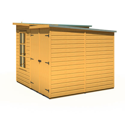 Shire Hampton 3' 10" x 7' 4" Pent Summerhouse with Side Shed - Premium Dip Treated Shiplap