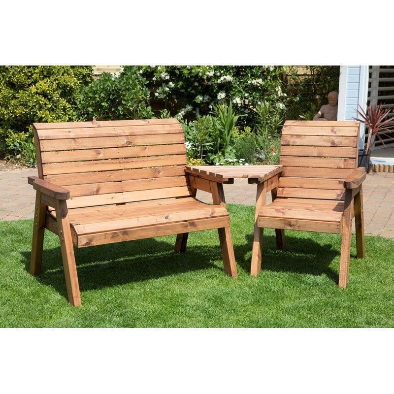 Scandinavian Redwood Garden Tete a Tete by Charles Taylor - 3 Seats