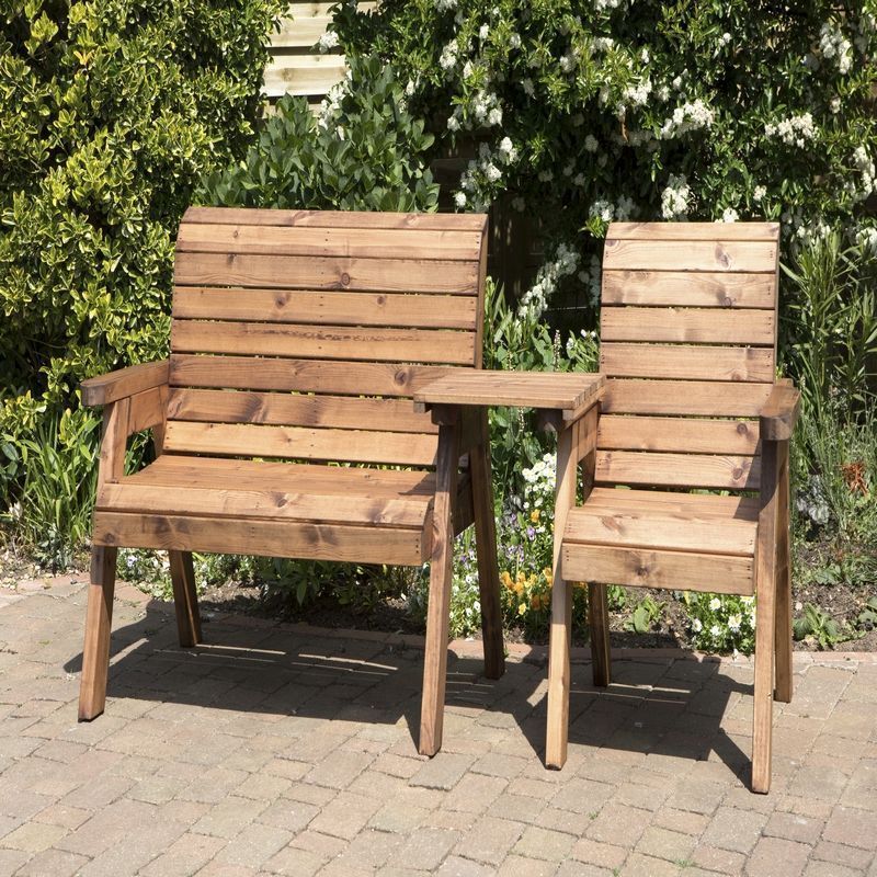 Scandinavian Redwood Garden Tete a Tete by Charles Taylor - 3 Seats