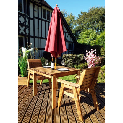 Charles Taylor 2 Seat Scandinavian Redwood Dining Set Garden Furniture