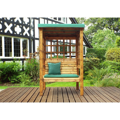 Bramham Garden Arbour by Charles Taylor - 2 Seats Green Cushions