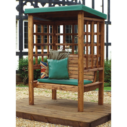 Bramham Garden Arbour by Charles Taylor - 2 Seats Green Cushions