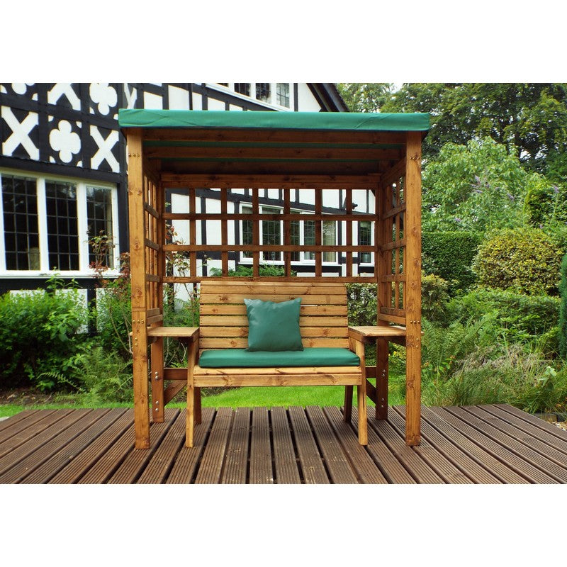 Wentworth Garden Arbour by Charles Taylor - 2 Seats Green Cushions