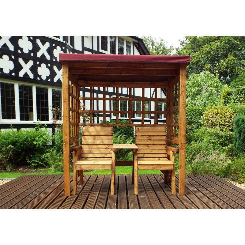 Henley Garden Arbour by Charles Taylor - 2 Seats Burgundy Cushions