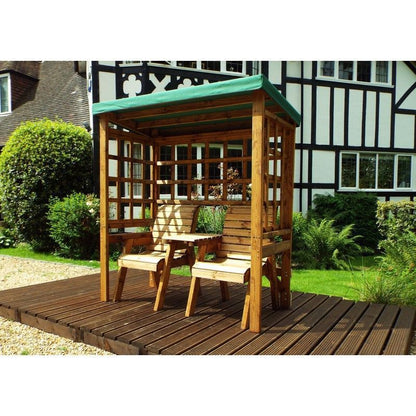 Henley Garden Arbour by Charles Taylor - 2 Seats Green Cushions