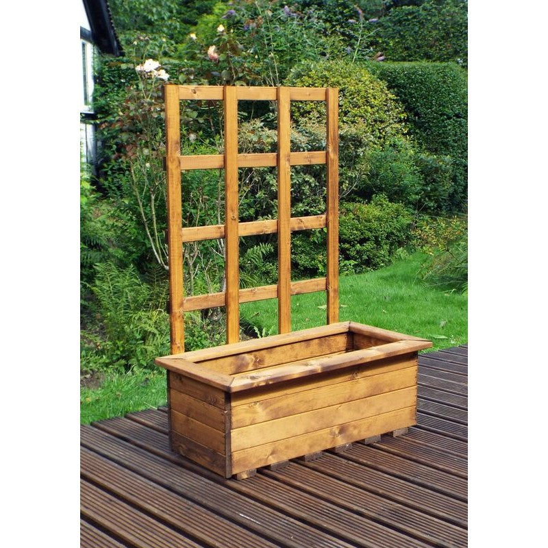 Scandinavian Redwood Garden Planter Trellis Set by Charles Taylor