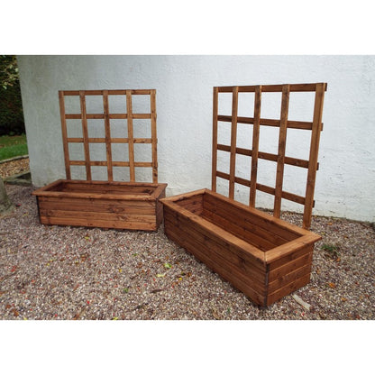 Scandinavian Redwood Garden Planter Trellis Set by Charles Taylor