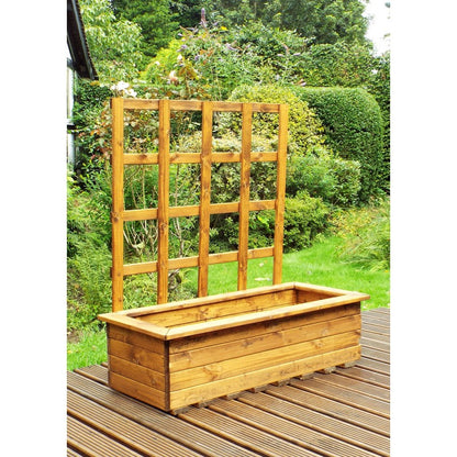 Scandinavian Redwood Garden Planter Trellis Set by Charles Taylor