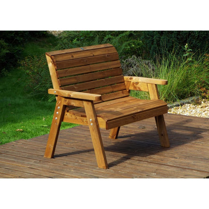 Traditional Garden Bench by Charles Taylor - 2 Seats Burgundy Cushions