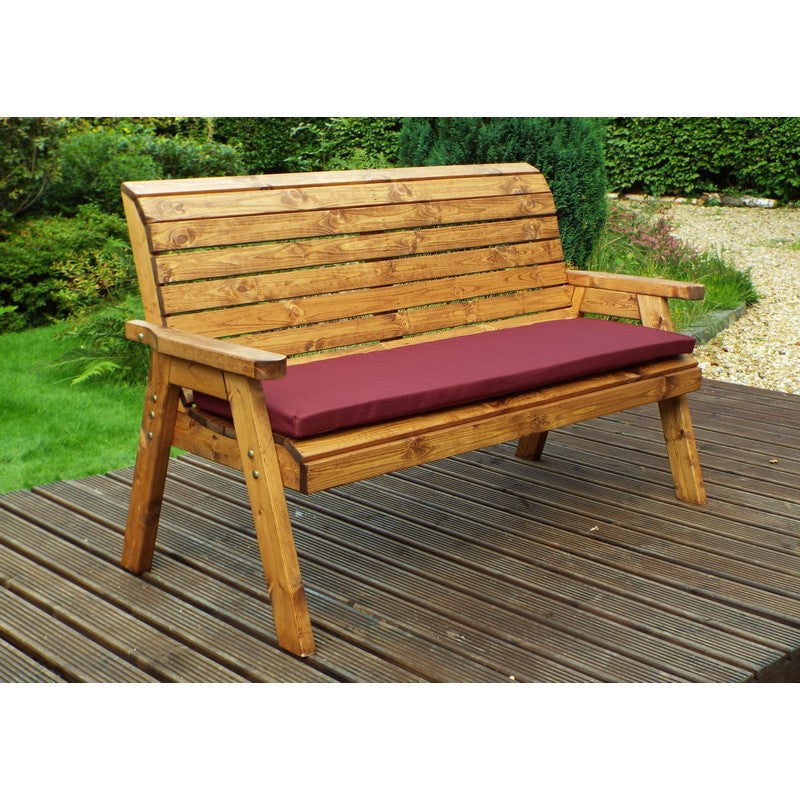 Winchester Garden Bench by Charles Taylor - 3 Seats Burgundy Cushions