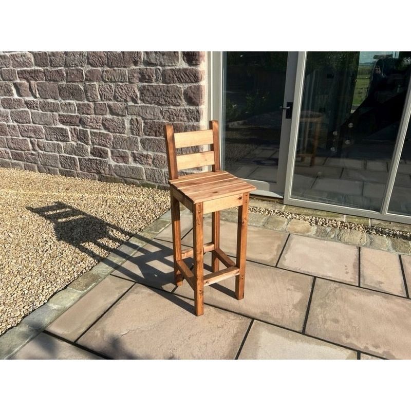 Scandinavian Redwood Garden Bar Stool With Backrest by Charles Taylor