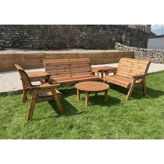 Garden Furniture Set by Charles Taylor - 3 Bench - Round Coffee Table 84cm