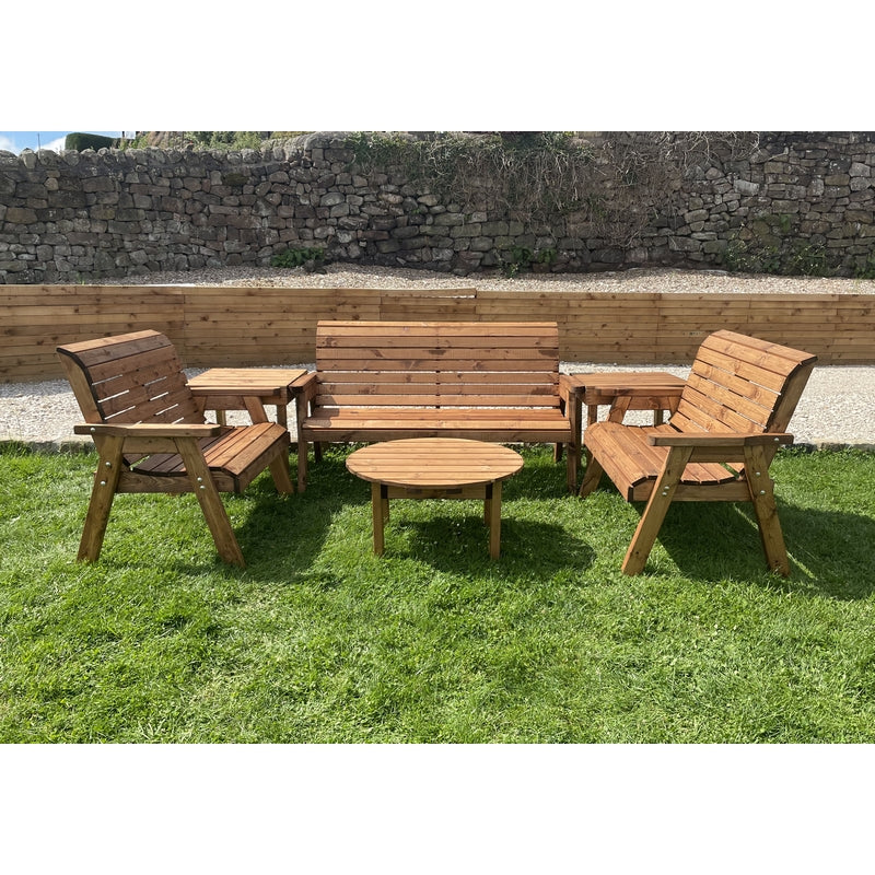 Garden Furniture Set by Charles Taylor - 3 Bench - Round Coffee Table 84cm