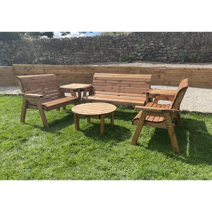 Garden Furniture Set by Charles Taylor - 3 Bench - Round Coffee Table 84cm