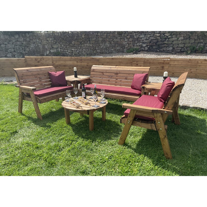 Garden Furniture Set by Charles Taylor - 3 Bench - Round Coffee Table 84cm