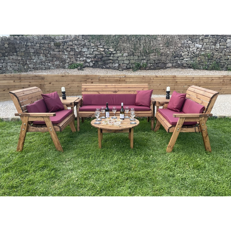 Garden Furniture Set by Charles Taylor - 3 Bench - Round Coffee Table 84cm