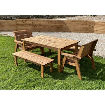 Garden Patio Dining Set by Charles Taylor 2 Bench 2 Grand Chair - Rectangular Table