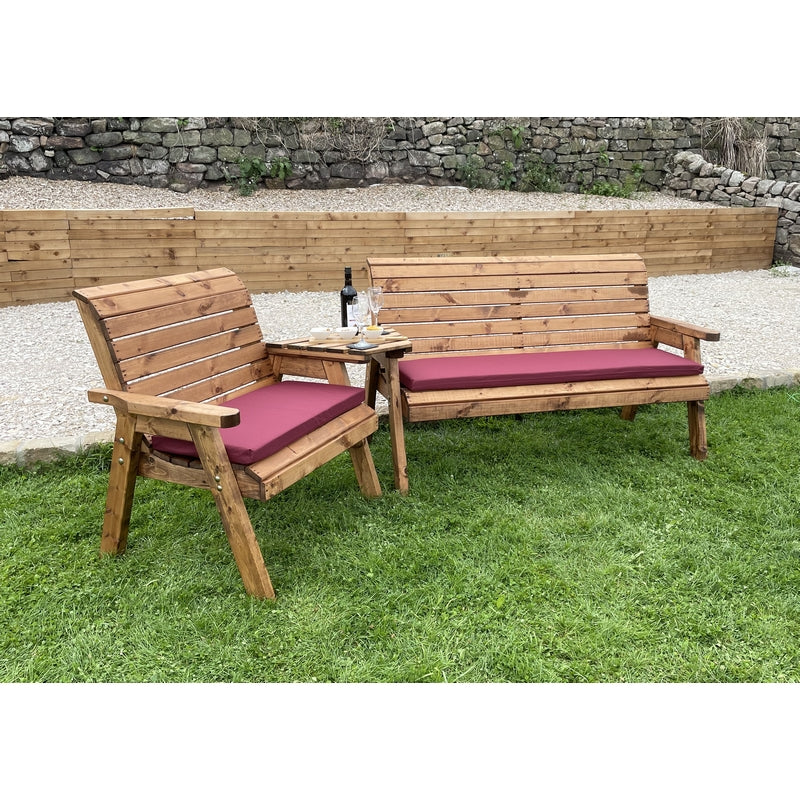 Garden Tete a Tete by Charles Taylor - 1 Bench 1 Grand Chair Angled Tray