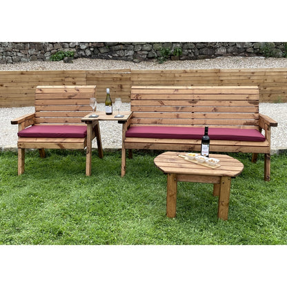 Garden Tete a Tete by Charles Taylor - 1 Long Bench 1 Grand Chair Square Tray Curved Coffee Table