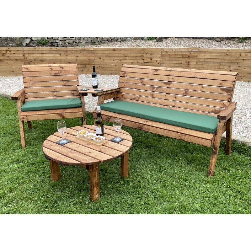 Garden Tete a Tete by Charles Taylor - 1 Long Bench 1 Grand Chair Angled Tray Round Coffee Table