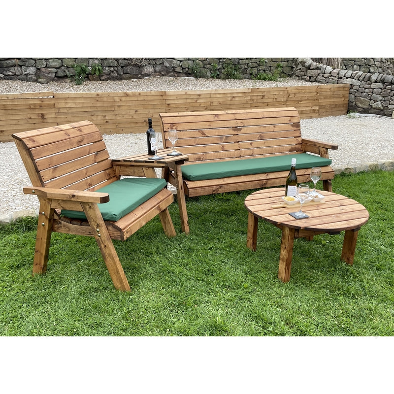 Garden Tete a Tete by Charles Taylor - 1 Long Bench 1 Grand Chair Angled Tray Round Coffee Table