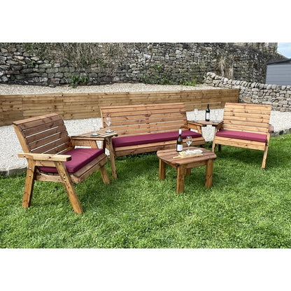 Garden Furniture Set by Charles Taylor - 1 Bench 2 Chair 2 Angled Tray Curved Coffee Table