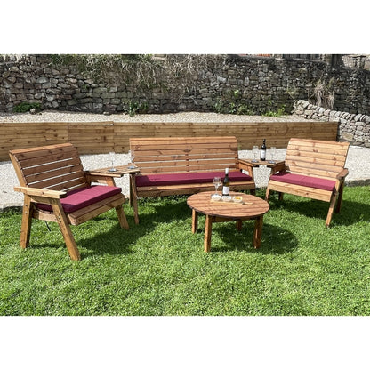 Garden Furniture Set by Charles Taylor - 1 Bench 2 Chair 2 Angled Tray Round Coffee Table