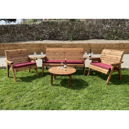 Garden Furniture Set by Charles Taylor - 1 Bench 2 Chair 2 Angled Tray Round Coffee Table