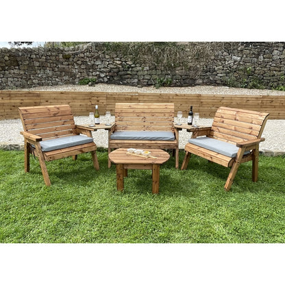 Garden Furniture Set by Charles Taylor - 1 Bench 2 Chair 2 Angled Tray Curved Coffee Table