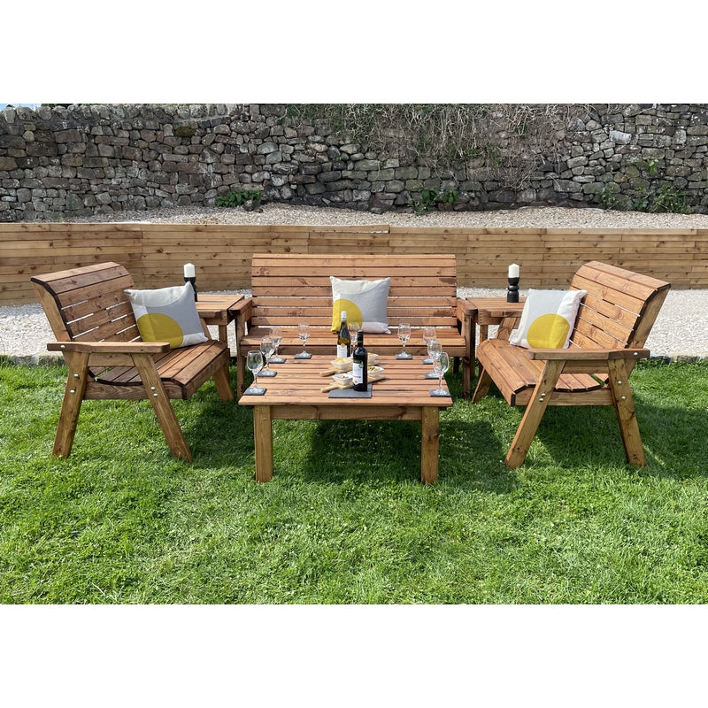 Garden Furniture Set by Charles Taylor - 3 Bench 2 Square Tray Square Coffee Table