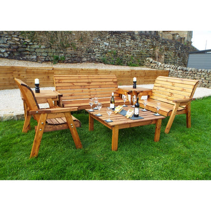 Garden Furniture Set by Charles Taylor - 3 Bench 2 Square Tray Square Coffee Table