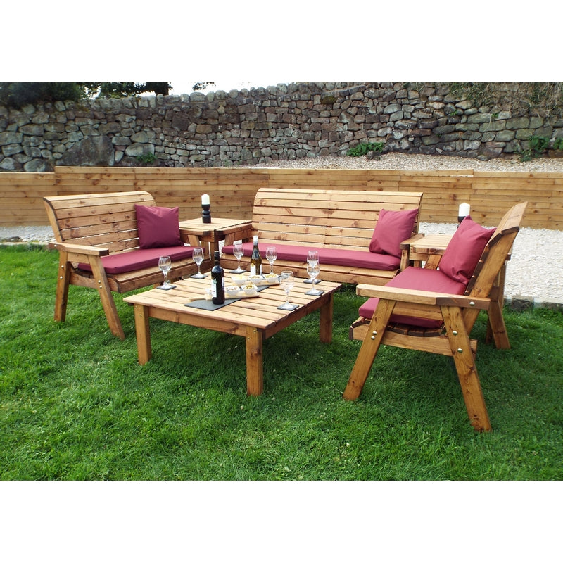 Garden Furniture Set by Charles Taylor - 3 Bench 2 Square Tray Square Coffee Table