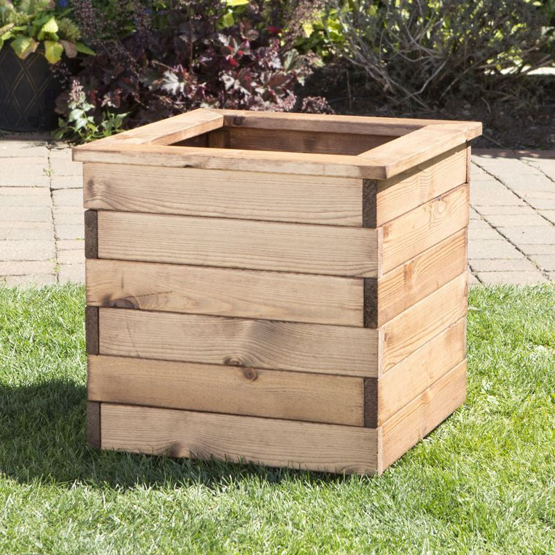 Large Square Scandinavian Redwood Garden Planter