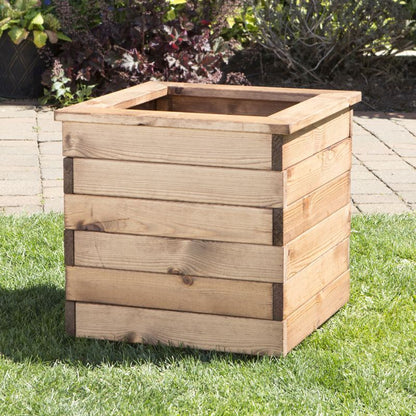 Large Square Scandinavian Redwood Garden Planter