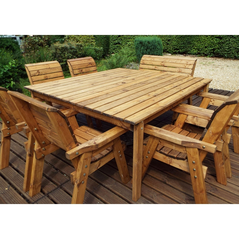 Charles Taylor 8 Seat Deluxe Scandinavian Redwood Square Combi Garden Furniture