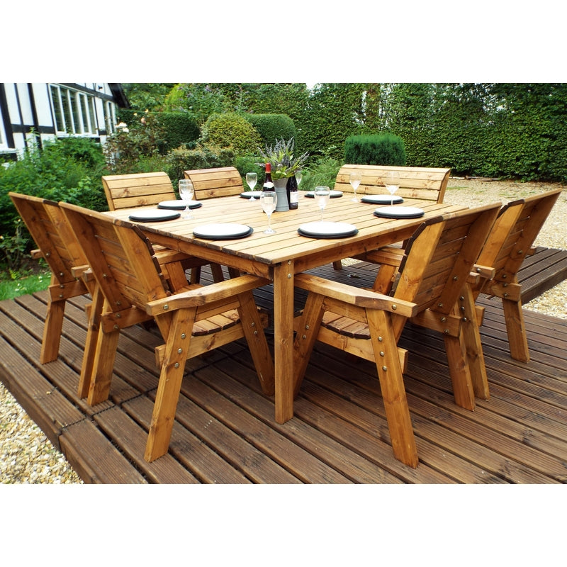 Charles Taylor 8 Seat Deluxe Scandinavian Redwood Square Combi Garden Furniture