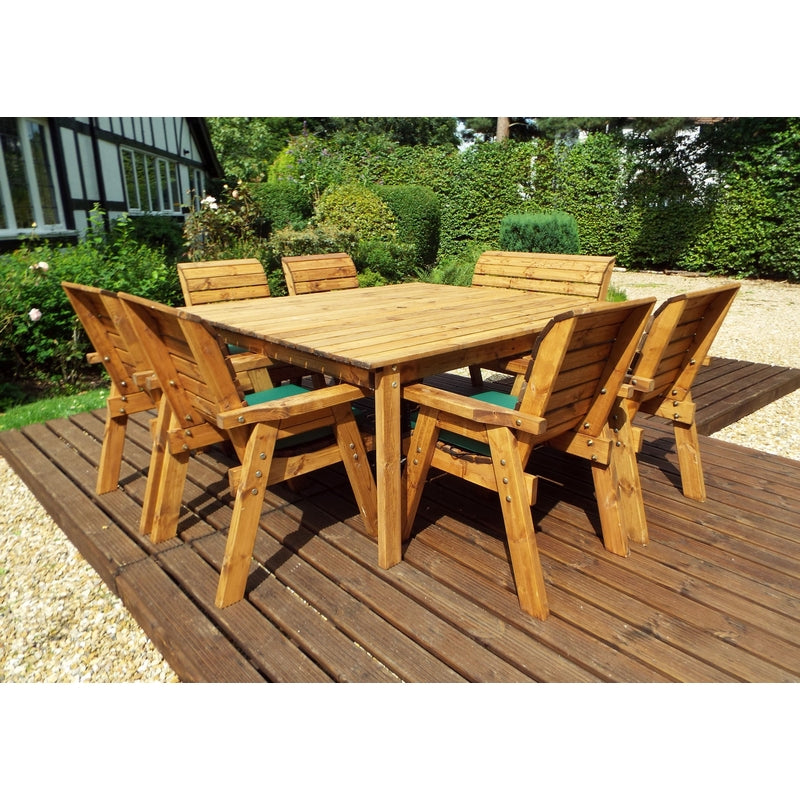 Charles Taylor 8 Seat Deluxe Scandinavian Redwood Square Combi Garden Furniture