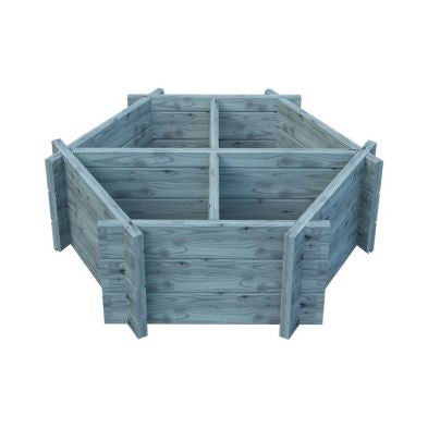 Garden Planter Hexagonal Larch 4 Section Blue Grey by Shire - 1m