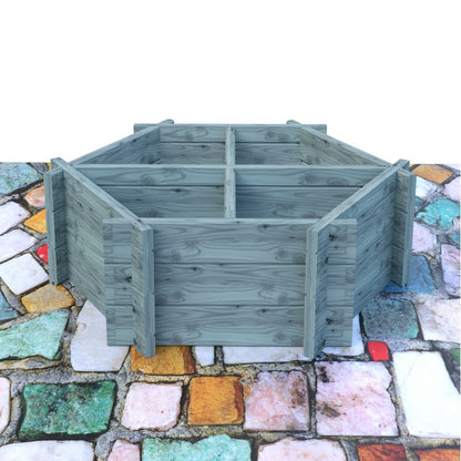 Garden Planter Hexagonal Larch 4 Section Blue Grey by Shire - 1m