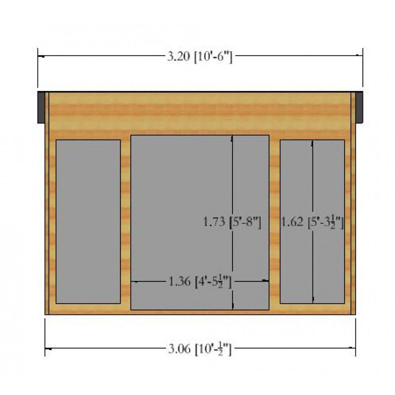 Shire Highclere 10' 5" x 9' 10" Pent Summerhouse - Premium Dip Treated Shiplap