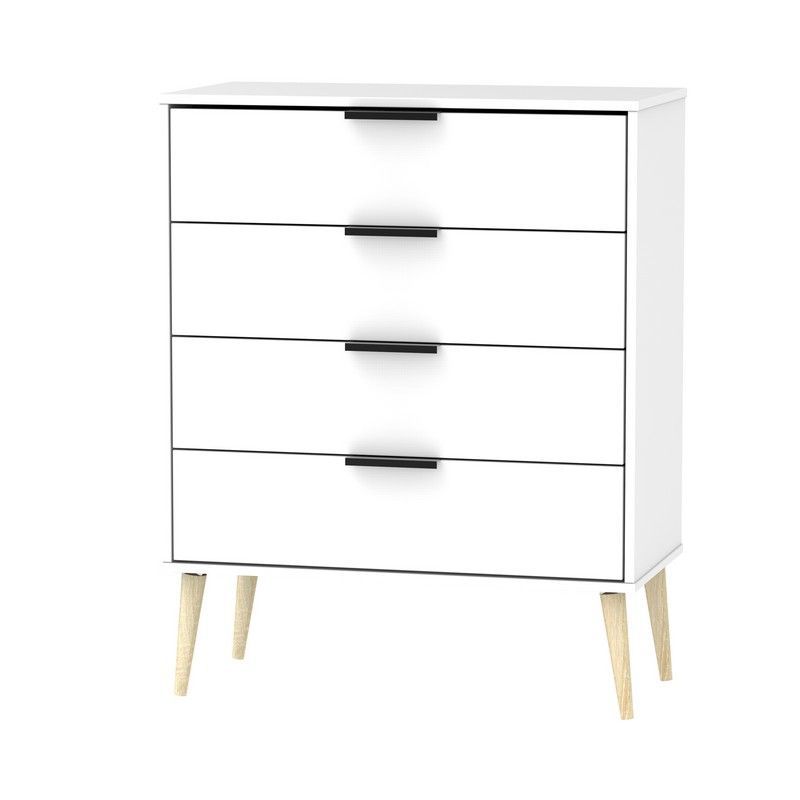 Drayton Chest of Drawers White 4 Drawers