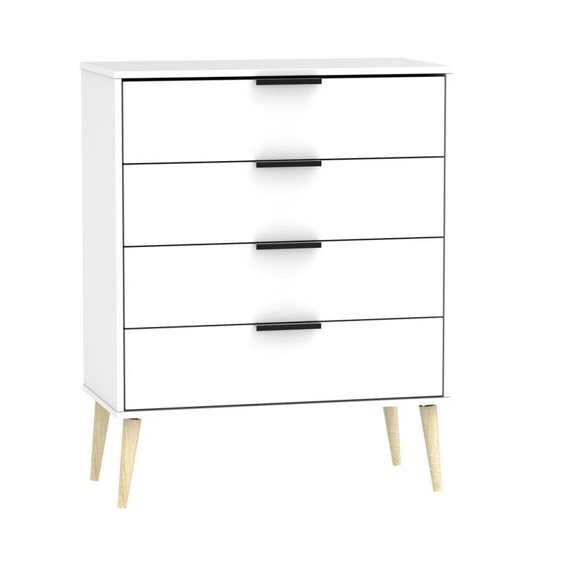 Drayton Chest of Drawers White 4 Drawers