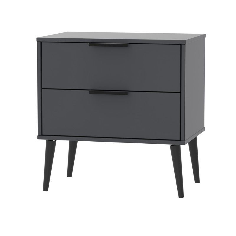 Drayton Chest of Drawers Black 2 Drawers