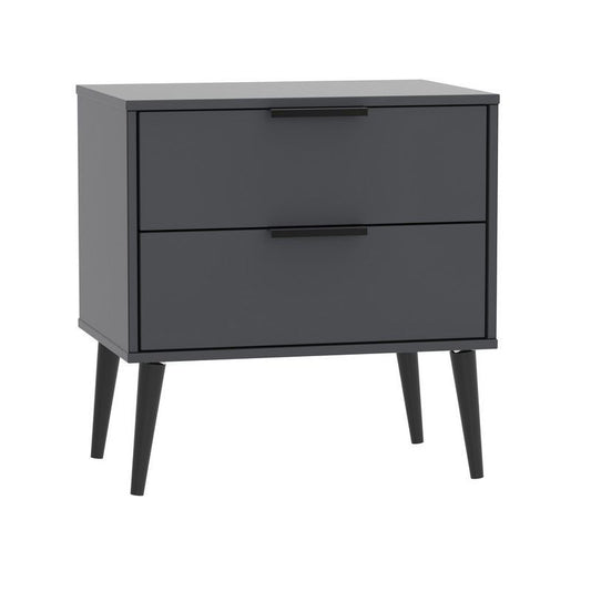 Drayton Chest of Drawers Black 2 Drawers